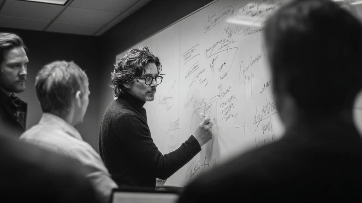 The Stage Six team in a strategy session